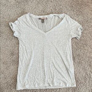Forever 21 Light Gray V-Neck Tee